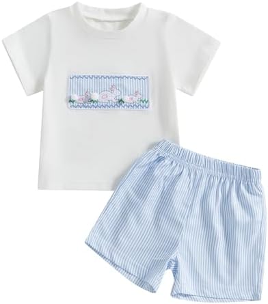 Easter Toddler Outfit - Boy Girl Soft Striped BunnyT Daily Seasonal Perfect Match