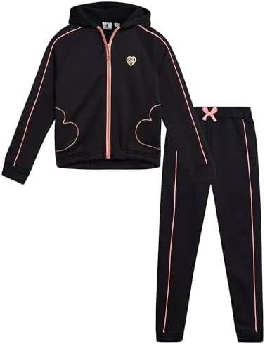 Body Glove Girls Jogger Set - 2 Piece Fleece Sweatshirt and Sweatpants 7-12
