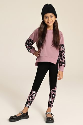 Girls Fashionable Sweater and Track Pants Set for Ages 5-14