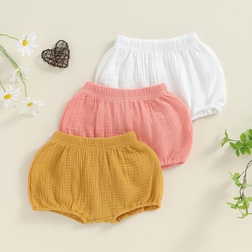 3 Pack Baby Essentials Solid Cotton Shorts