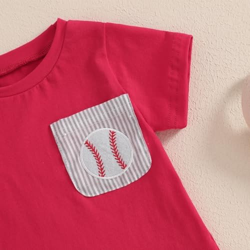 Girditemo Toddler Baseball 2-Piece Sets for Boys 3M-3T Summer Outfits