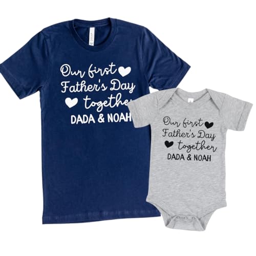 1st Fathers Day Matching Shirts for Dad Baby