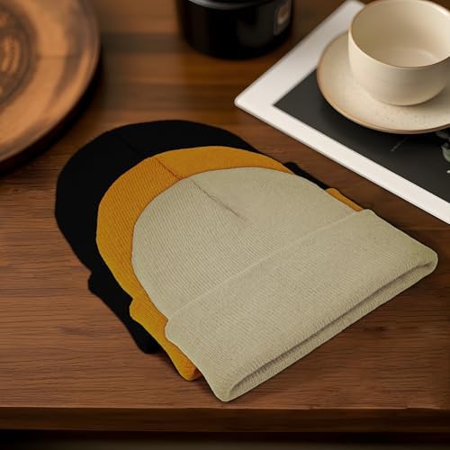 2 Pack Toddler Beanies for Babies Dual-Layer Warmness Soft Stretchy Unisex