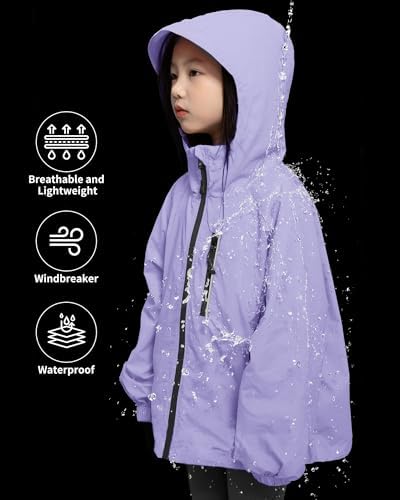 Rolanko Girls Waterproof Hoodie Outdoorsy Design