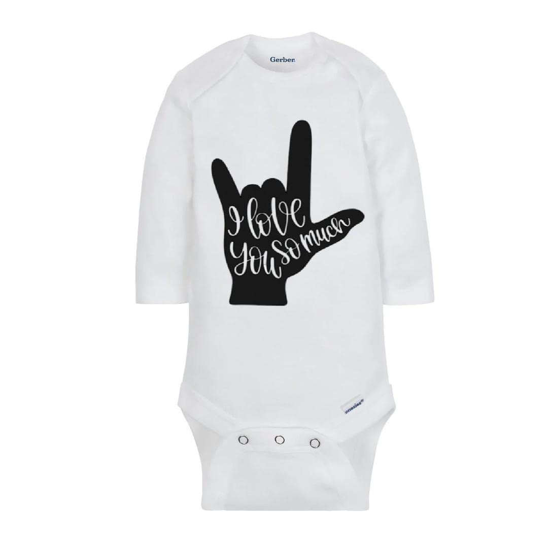 American Sign Language ASL Baby Bodysuit - I LOVE YOU 3-6 Months