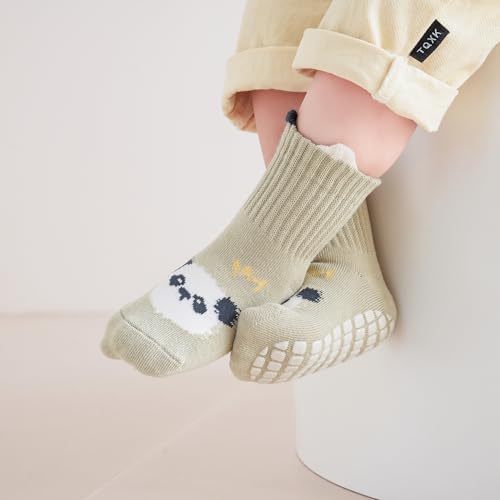 VWU Baby Crew Socks with Grips for Toddler