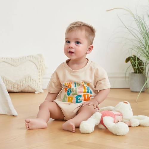 Newborn Baby Girl Boy Short Sleeve Romper with Cousin Design