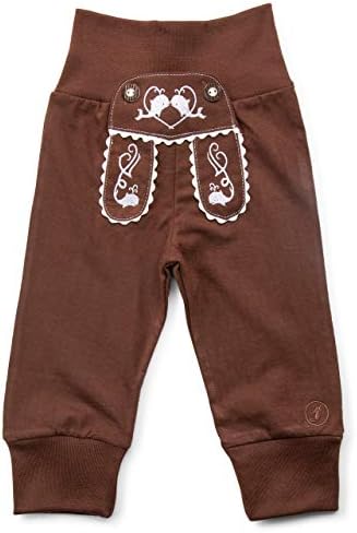 Leather-Trimmed Bavarian Design - Premium Cotton Jogger Pants for Babies