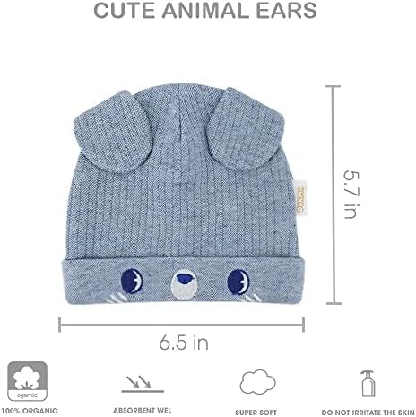 DOKMA 3-Piece Organic Toddler Animal Hat Set