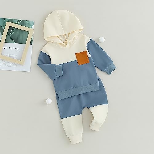 Tiacham Baby Boy Clothes Comfy Cute Hoodie Pants Set