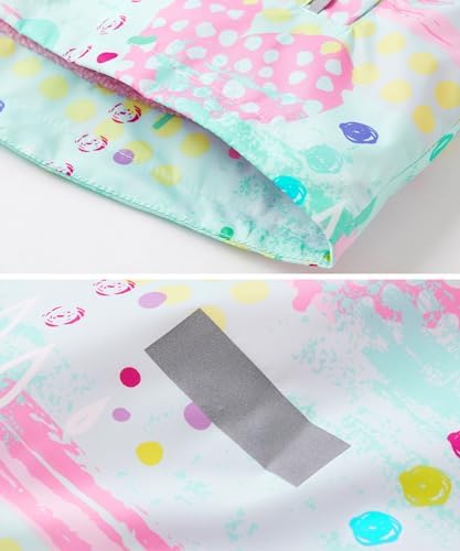 Girls Boys Rain Jacket Windproof Water Resistant Hoodie Lining