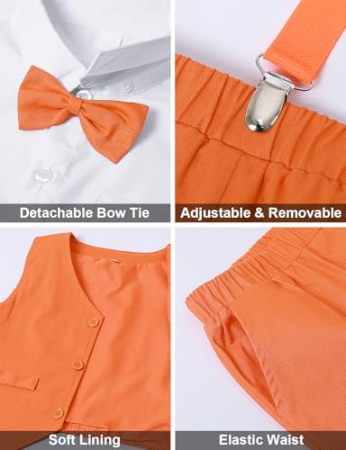 Crisp and Trendy 3-Piece Toddler Boys Suspenders Suit Set
