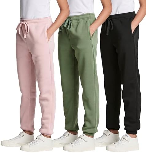 Real Essentials 3-Pack Girls sweatpants
