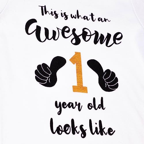 Cnins Funny 1-Year Baby Bodysuit - Cute Matching Set for