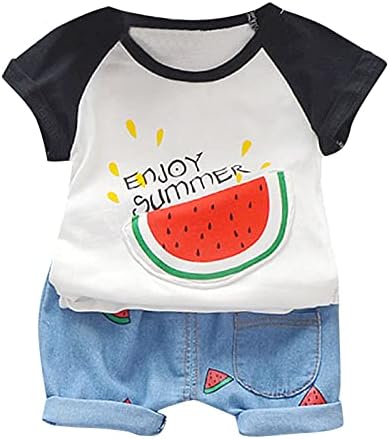 Toddler Boys Watermelon Print Summer Outfit Set
