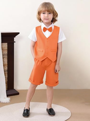 Crisp and Trendy 3-Piece Toddler Boys Suspenders Suit Set
