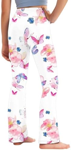 Floral Printed Straight Leg Yoga Pants for Toddler Girls