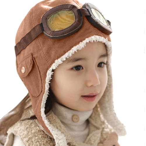 Ewanda Pilot Aviator Fleece Warm Hat for Kids