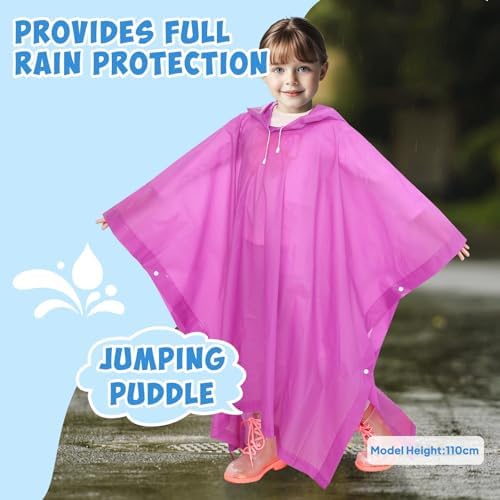 Anyoo 2-Piece Waterproof Reusable Rain Coats for Kids