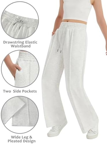 EXARUS High Waist Wide Leg sweatpants for Girls