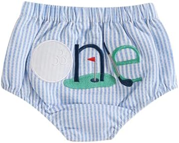 Infant Boy Girl Golf Shorts Hole in One Stripe Elastic Wasit Bloomers