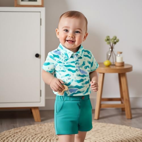 Chloefairy Toddler Boys Golf Outfit 2-Piece Set