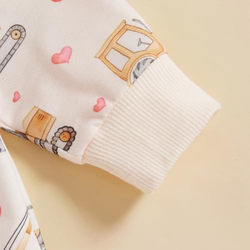 infant clothing set valentine hearts truck print 2 piece