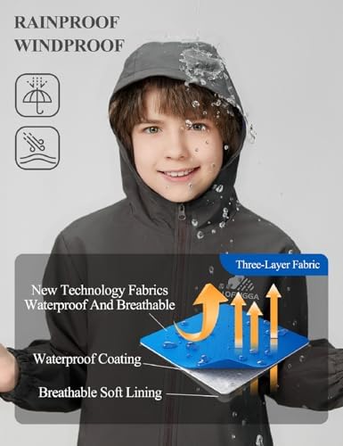 Kids Lightweight Waterproof Rain Jacket for Generous Rainy Day Protection