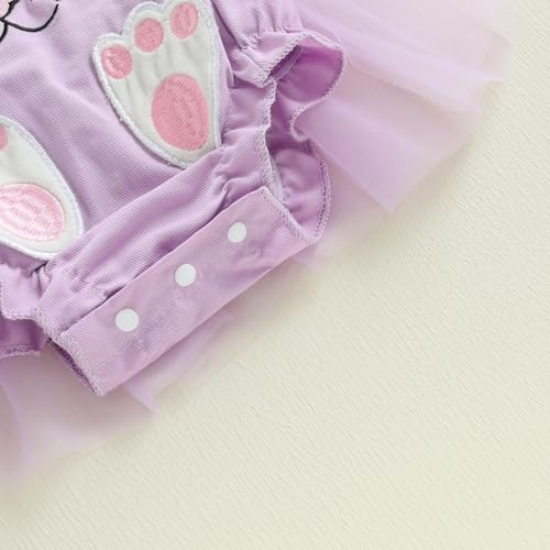 Amnnchya Rabbit Romper Cute Newborn Baby Girls First Easter Outfit