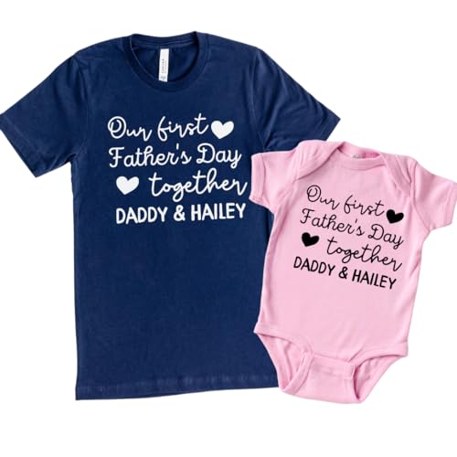 1st Fathers Day Matching Shirts for Dad Baby