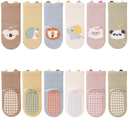 VWU Baby Crew Socks with Grips for Toddler
