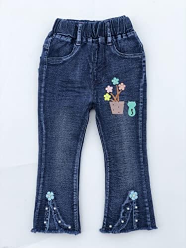 Peacolate 2-11T Toddler Jeams with Distressed Embroidery