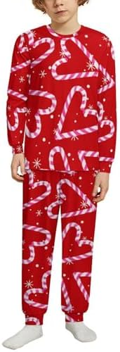 MEIKKO Candy Cane Thermal Underwear For Kids - Unisex Sleepwear