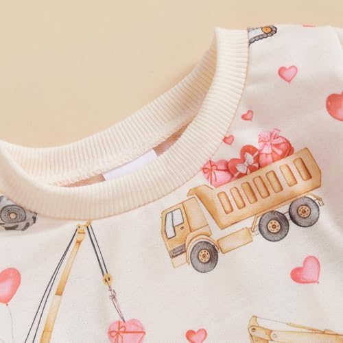 infant clothing set valentine hearts truck print 2 piece