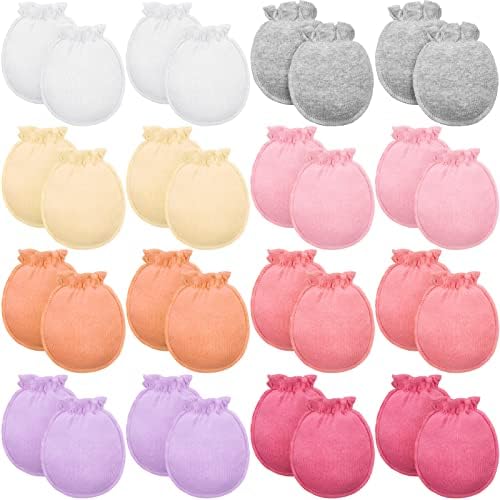 16-Piece Unisex Newborn Cotton Mittens