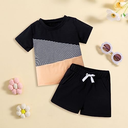 Moonker Boys Casual Patchwork Outfit Set