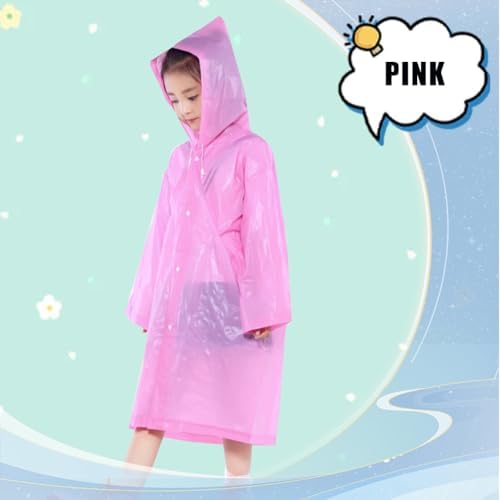 Aoyinfe Reusable Rain Poncho for Kids Durable Outdoor Jacket