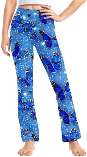 Floral Printed Straight Leg Yoga Pants for Kids 2-13