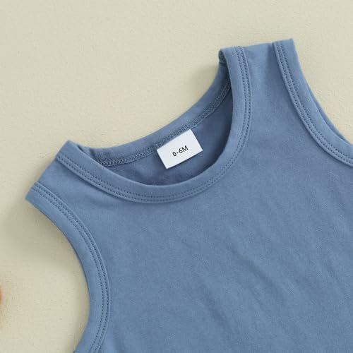 Amiblvowing Brand Newborn Baby Summer Toddler Boy Cami Tank set