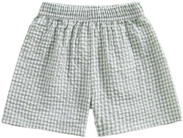 GinghamSeersucker Elastic Waist Shorts for Toddler Boys Girls