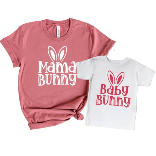 HOMAKE Tea Mommy Me Bear Ears T-Shirt for Easter 2023
