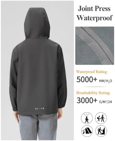 Kids Lightweight Waterproof Rain Jacket for Generous Rainy Day Protection
