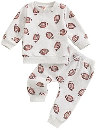 Cutie Toddler Boys GirlsFootball Outfit Set Soft Cozy