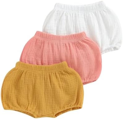 3 Pack Baby Essentials Solid Cotton Shorts