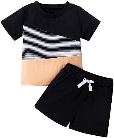 Moonker Boys Casual Patchwork Outfit Set