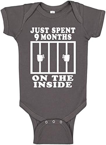 Reaxion Funny Cute Baby Girls Bodysuit 9 Months On The Inside