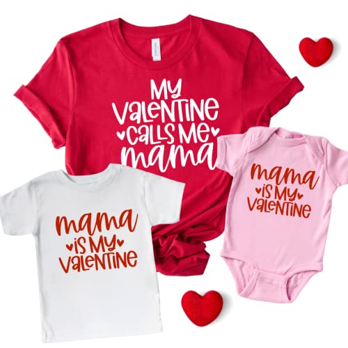 Cute Matching Valentines Day T-shirt for Mom Kids