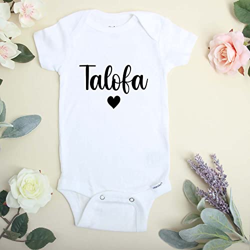 Handmade Samoan Baby Bodysuit Talifa Greeting Outfit