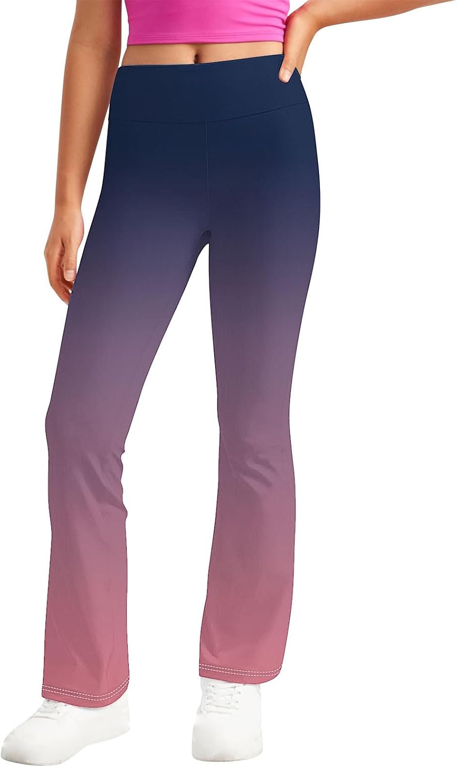 Trendy Gradient Strftime High-Waisted Yoga Pants for Toddler Girls