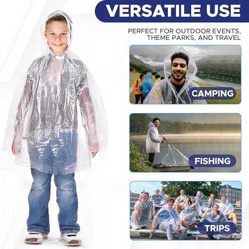 EcoNour Disposable Kids Rain Poncho